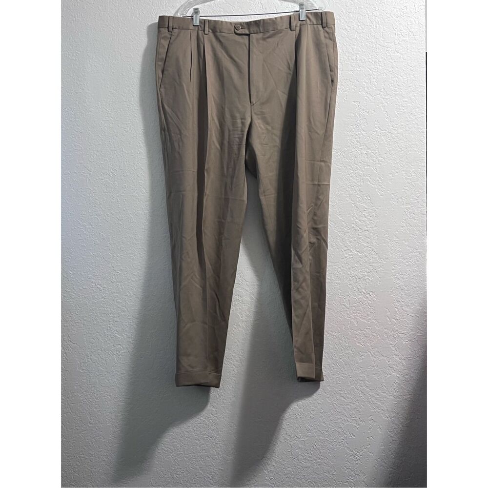 zanella bennett mens size 40x25 dress pants brown pleated trousers
